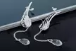 Women's Angel Wings Fashion Exquisite White Gold Cubic Zirconia Earrings - Second Medium