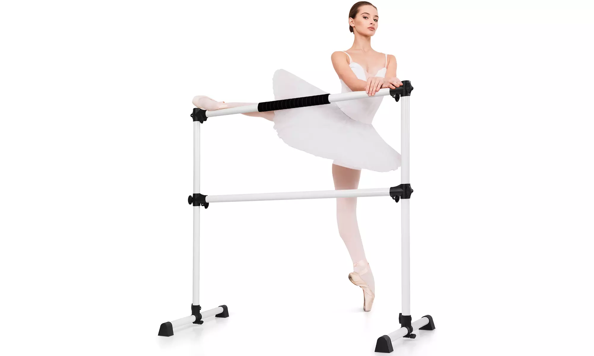 Goplus Portable Ballet Barre 4ft Freestanding Adjustable Double Dance Bar - Primary Image