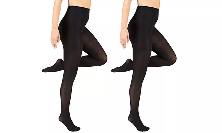 Marilyn Monroe Womens Ladies 2Pack Control Top Footed Opaque Tights - Primary Image