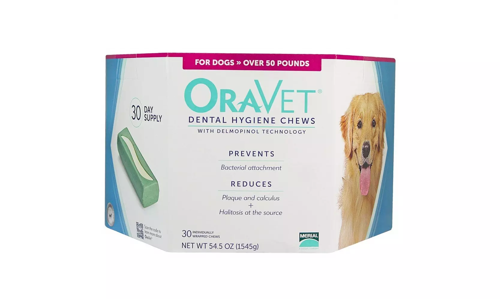 Merial Oravet Dental Hygiene Chew for Large Dogs 50 lbs and over, Dental Treats - Primary Image