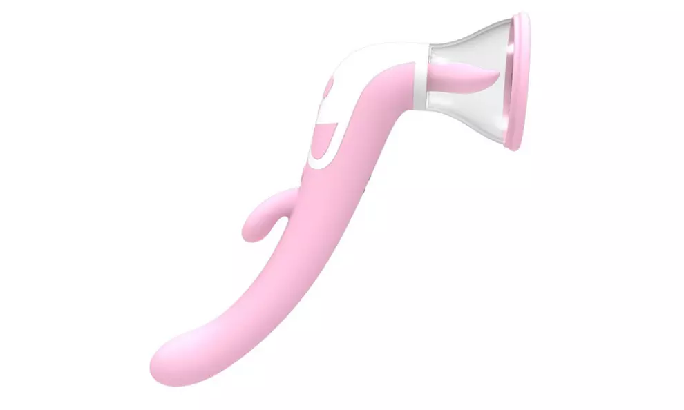 12 Freq Clitoris G spot stimulate Heat USB Dual Motor Tongue Vibrator  - Primary Image