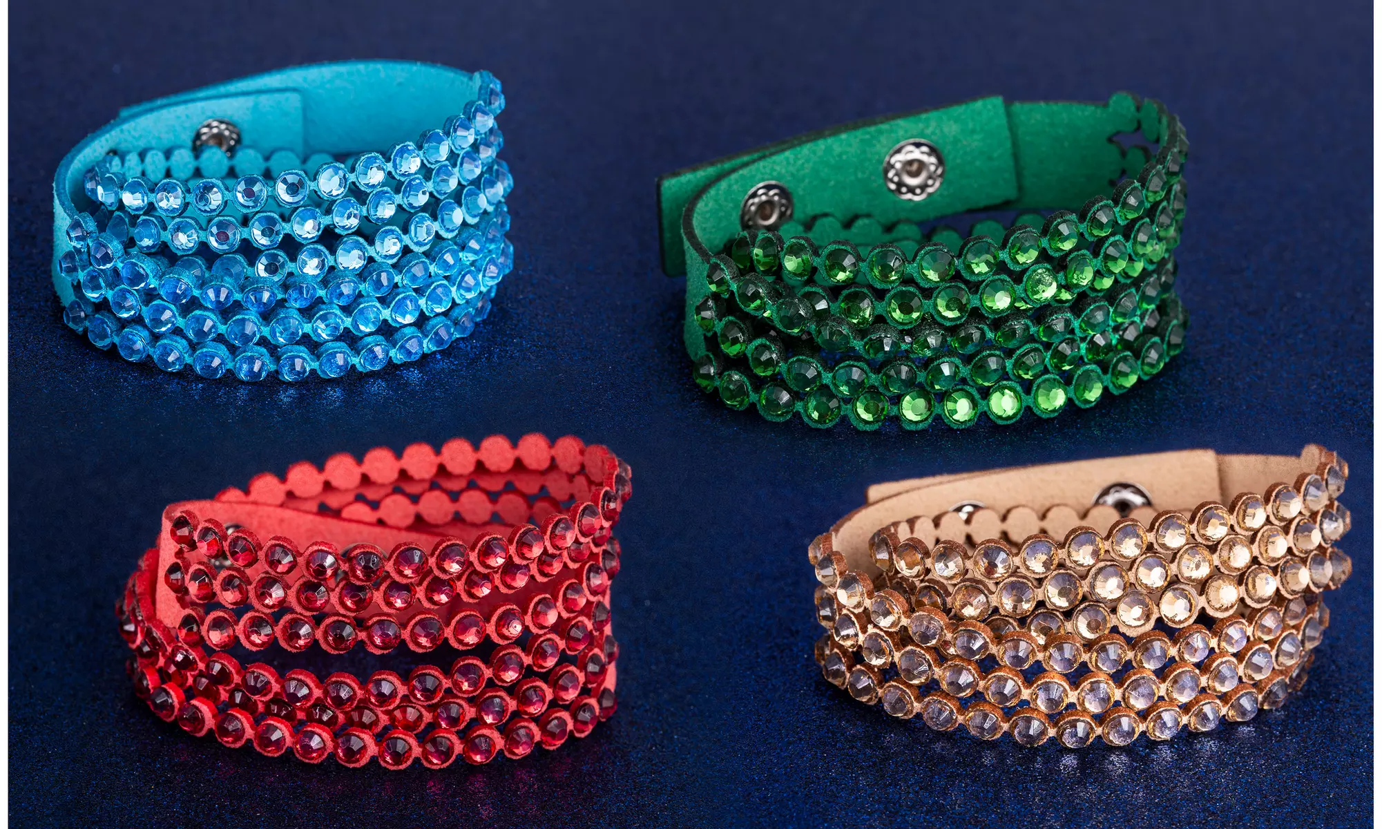 Lesa Michele Wrap Bracelets Made with Crystals from Swarovski (Multiple Options) - Primary Image