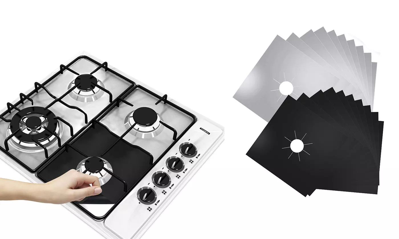 4-12 Pack Gas Range Stove Top Burner Protector Non-stick Cover Liner Clean Cook - Primary Image