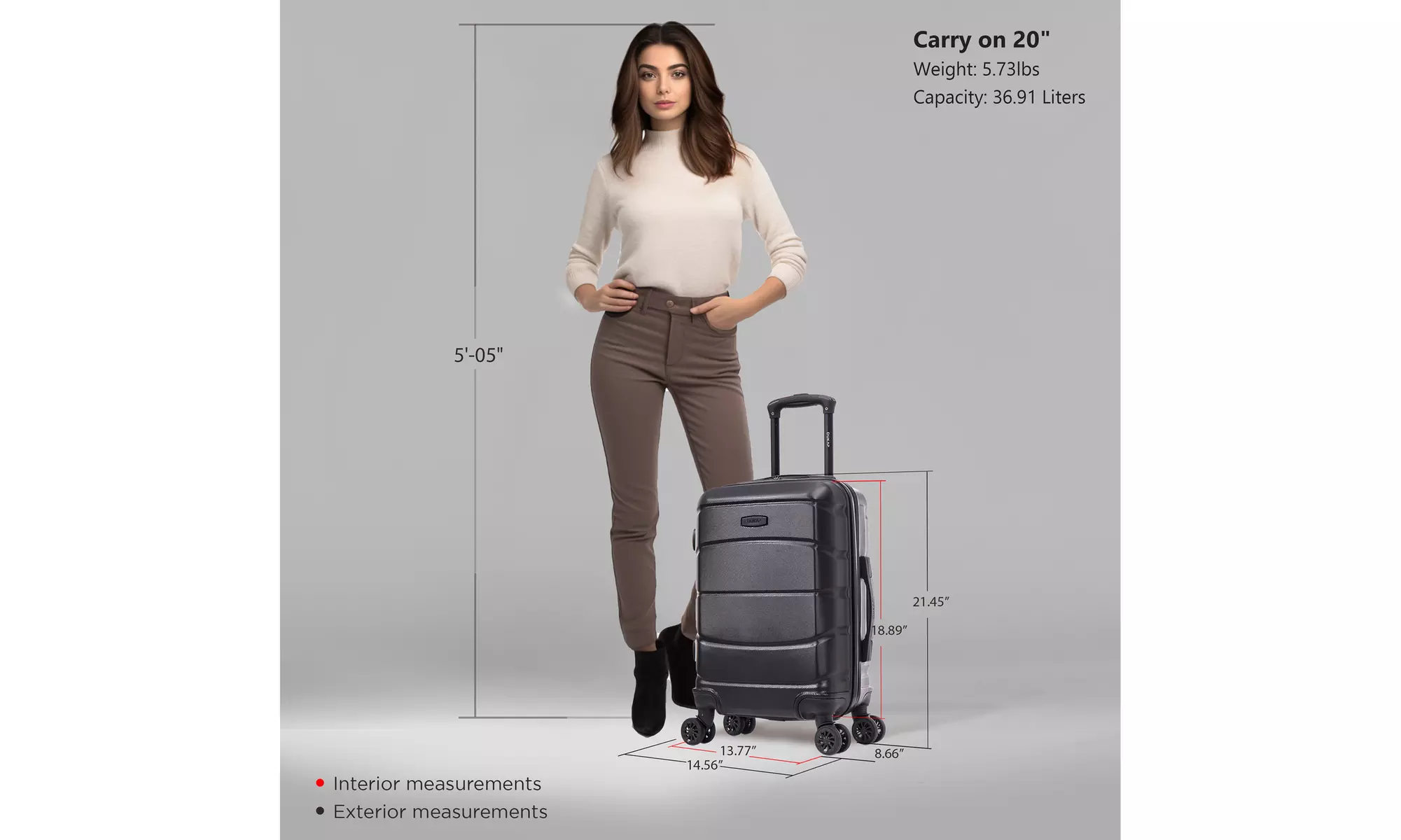 DUKAP Sense Lightweight Hardside Spinner Luggage 20"/24"/28"