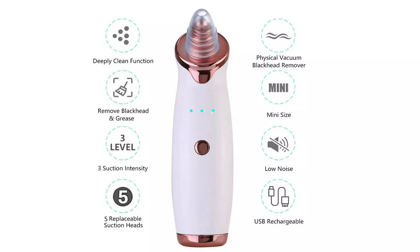 Electric Blackhead Remover Vacuum Facial Pore Cleanser Acne Suction Extractor