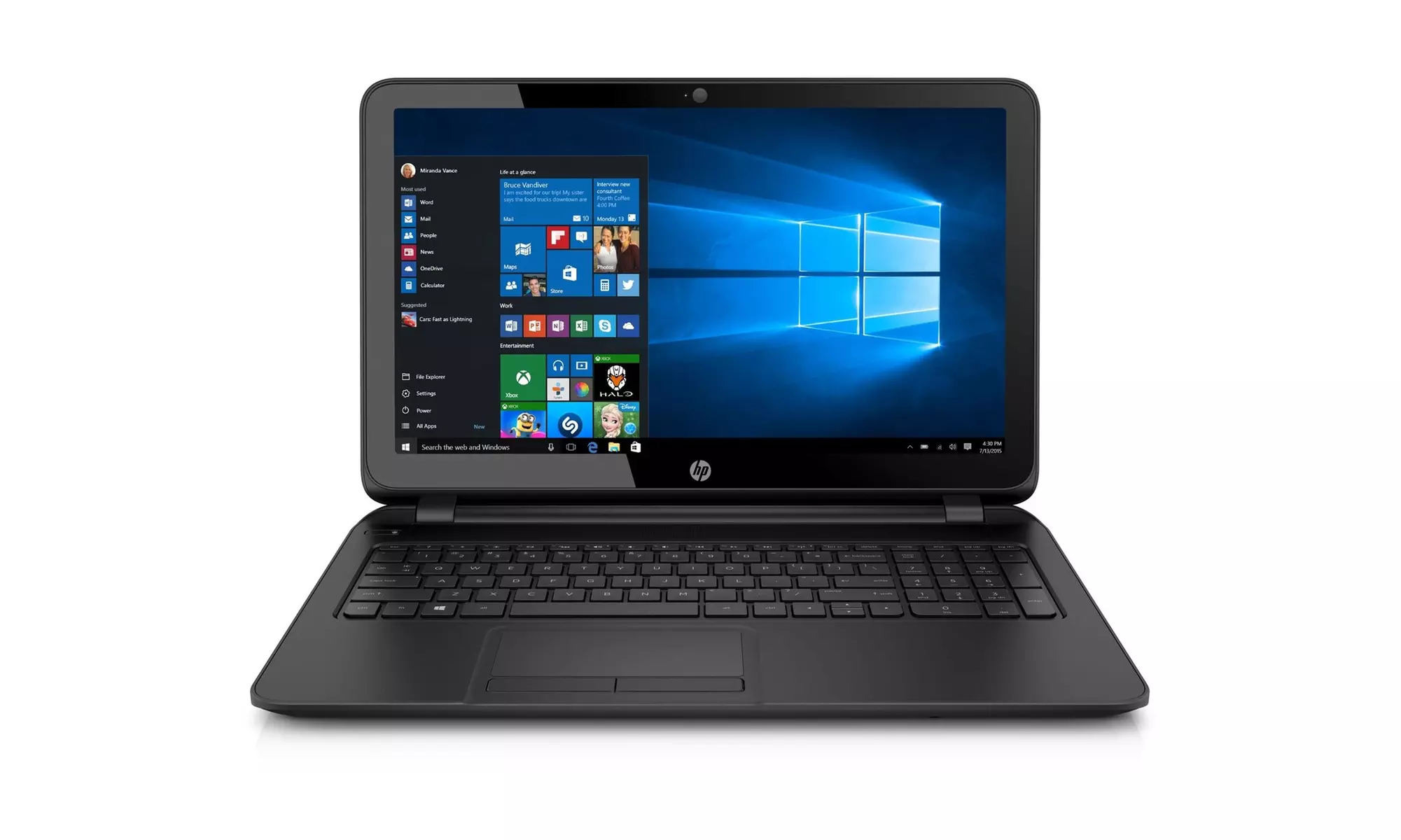 HP 15-f246wm 15.6" Laptop", Intel Celeron N2840, Intel HD Graphics, 500GB HDD - Second Medium
