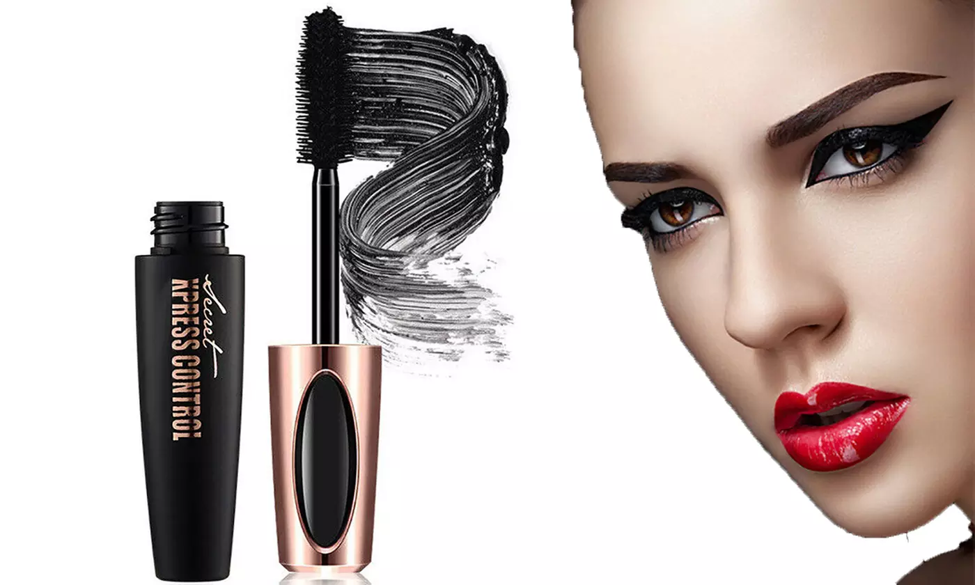 4D Silk Fiber Eyelash Mascara  Black Waterproof Eye Lashes - Primary Image