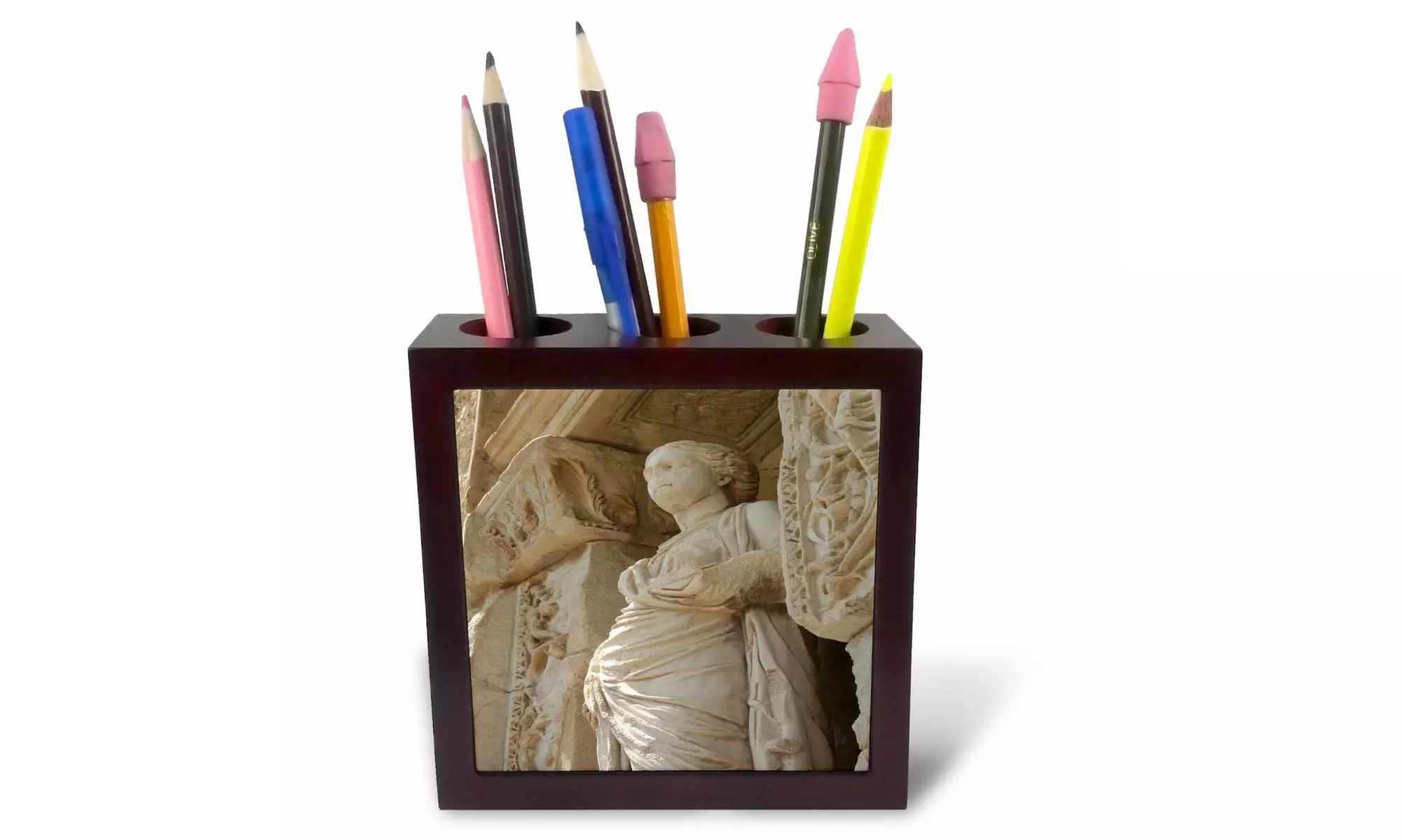 Tile Pen Holder -Statue -sophia, goddess, wisdom, celcus, ephesus,roman god - Second Medium