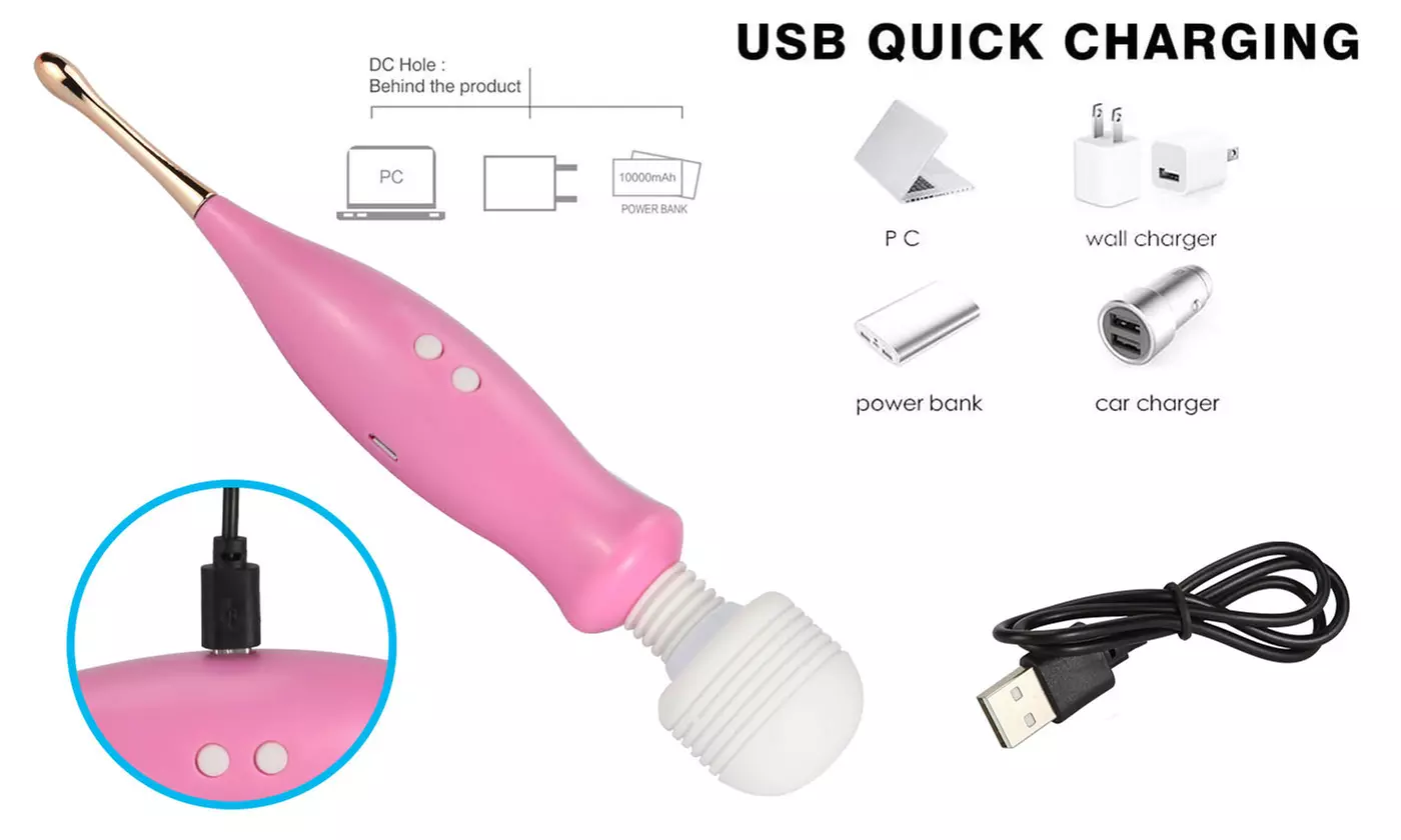 12 Modes Vibrator G Spot Dildo Massager Rechargeable Orgasm Sex Toy 