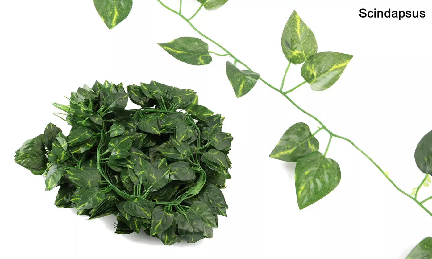 12Pcs Artificial Hanging Plants Fake Leaves Greeny Chain Wall Room Garden Decor