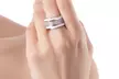 18K Gold Plated Micro Crystal Enamel Band Ring - Two Options Available - Second Medium