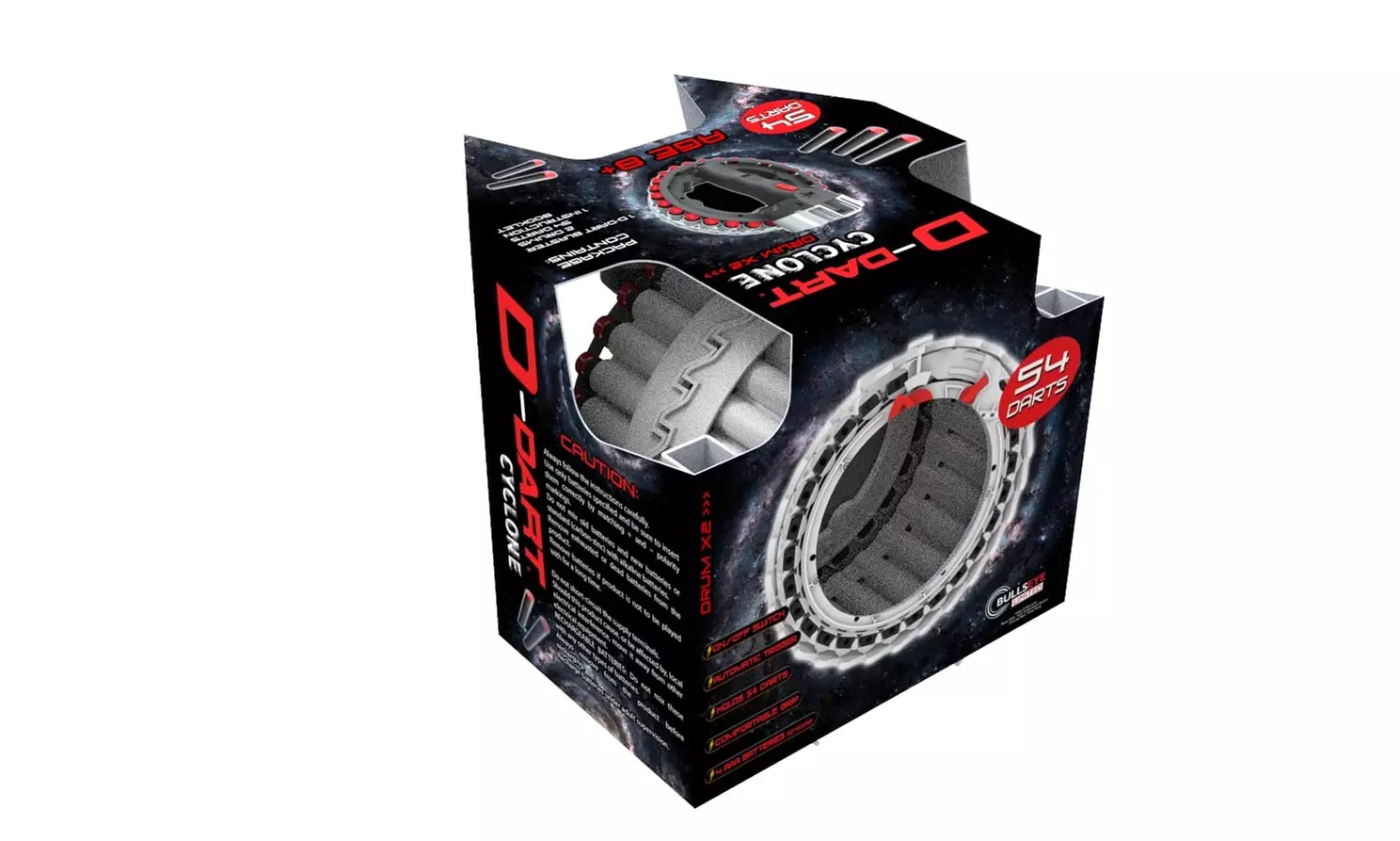 D-DART Cyclone - Fully Automatic Motorized and Rapid Fire Blaster Toy - 54 Darts - Second Medium