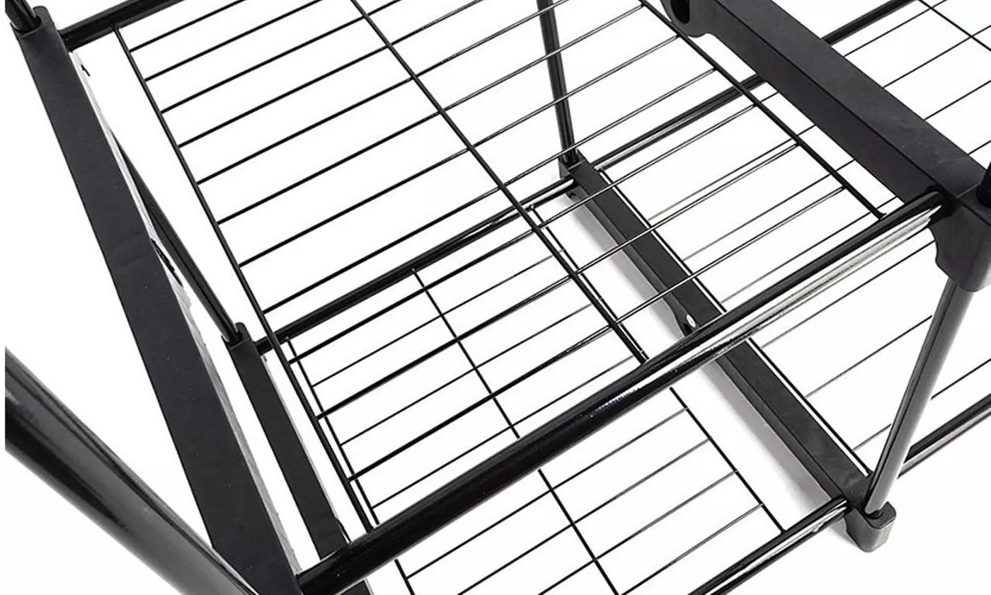5 Tier Portable Storage Closet Organizer Wardrobe Clothes Rack 2 Colors  - Second Medium
