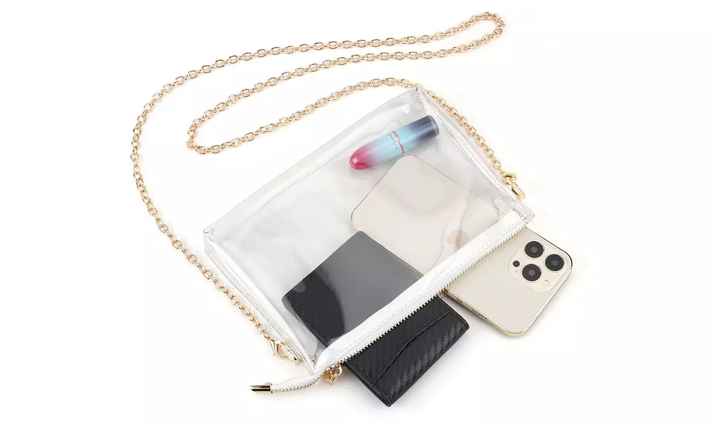 Women Clear Crossbody Purse Bag Stadium Approved Tote Bag for Work Concert Sport