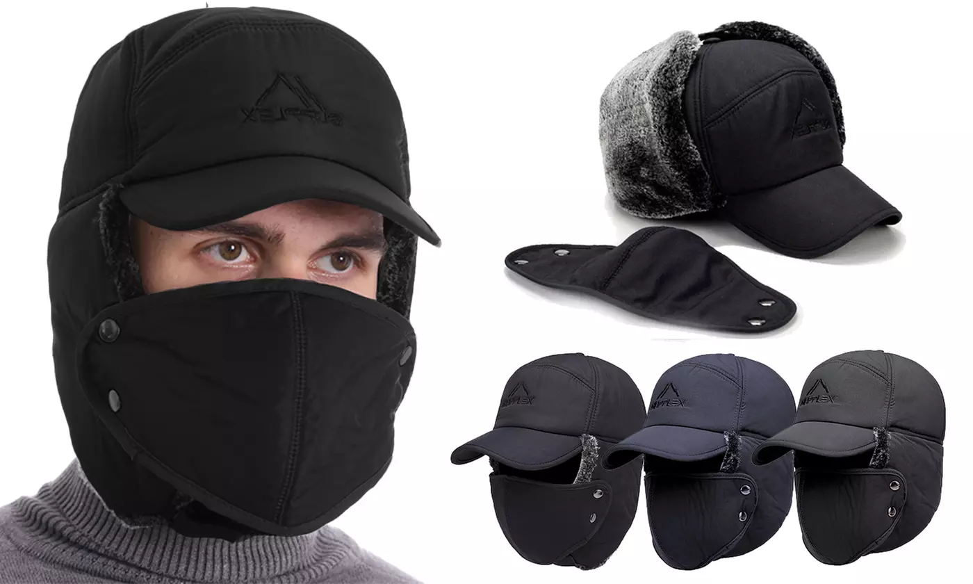 Men Winter Hat Ear Flap Snow Ski Mask Hood Cap - Primary Image