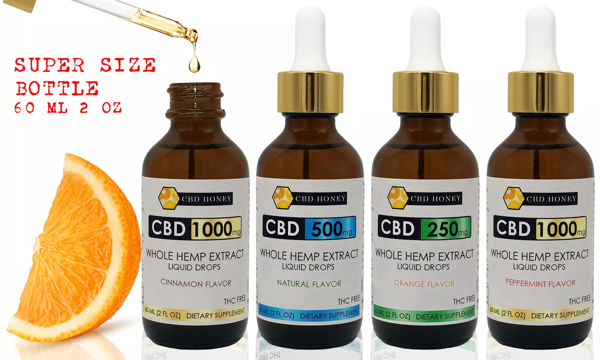 Super Sized Full Spectrum Tincture Hemp Organic CBD Oil - Primary Image