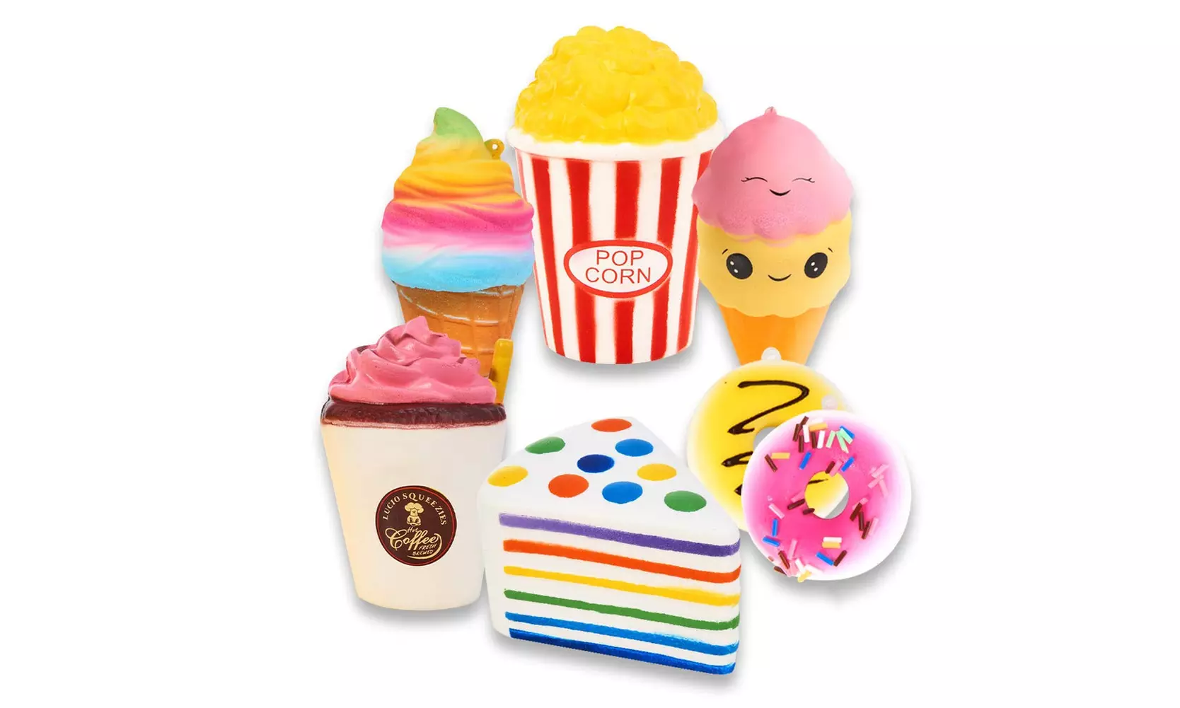 Slow Rising Jumbo SQUISHIES Set Pack of 7 - Primary Image