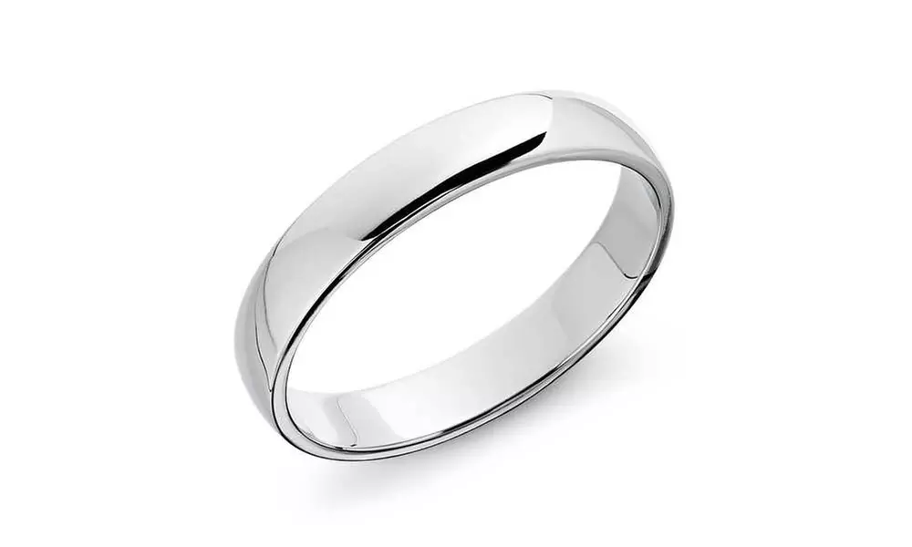 Plus Size Solid Sterling Silver 4mm Wedding Band Size 9-15 - Primary Image