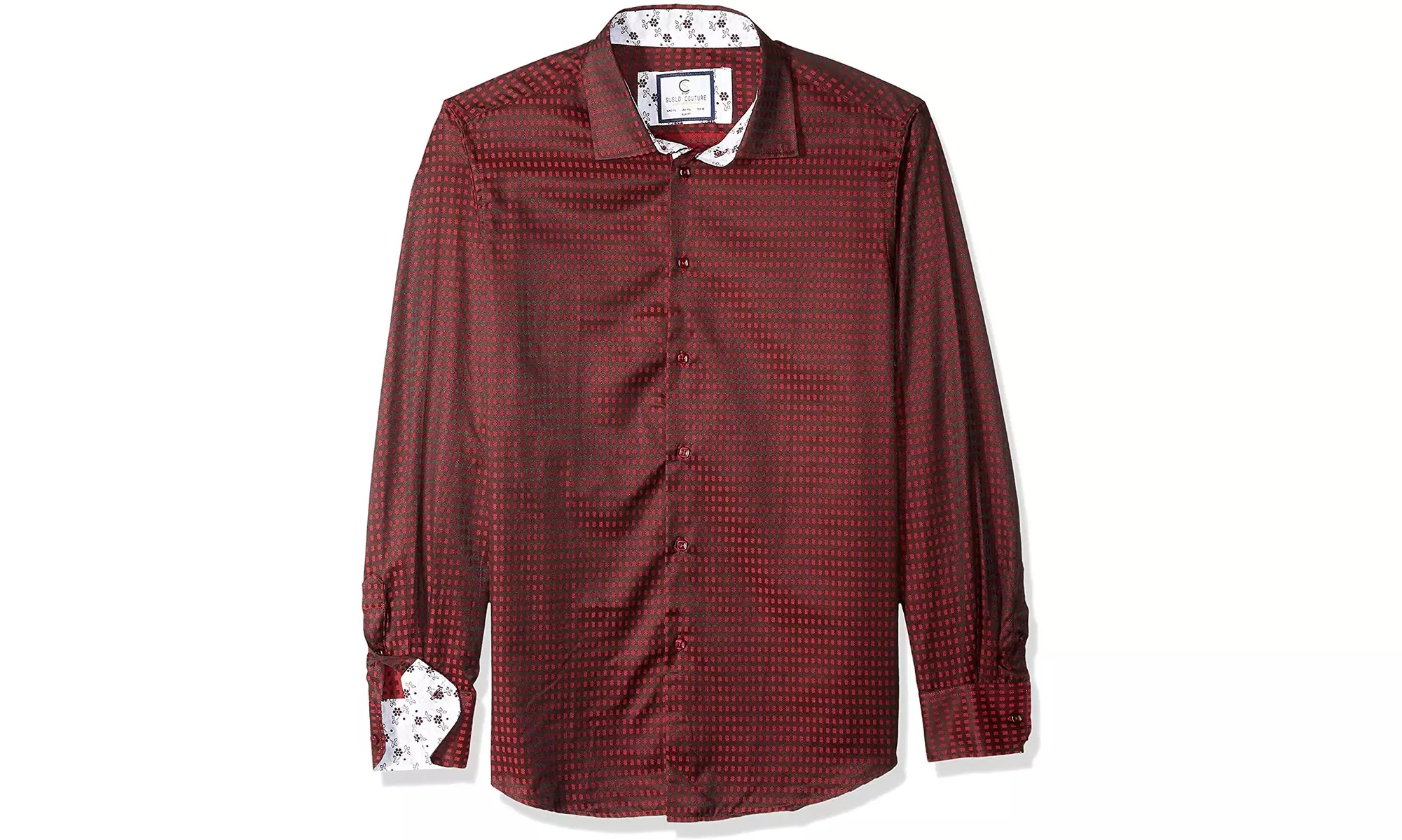 Azaro Uomo Men's Dress Shirt Casual Button Down Long Or 3.4 Sleeve Fitted - Second Medium