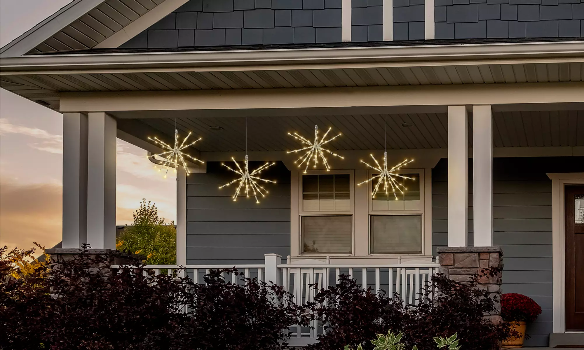 Solar LED Hanging Starburst Lights (1-,2-,3-Pack) - Primary Image
