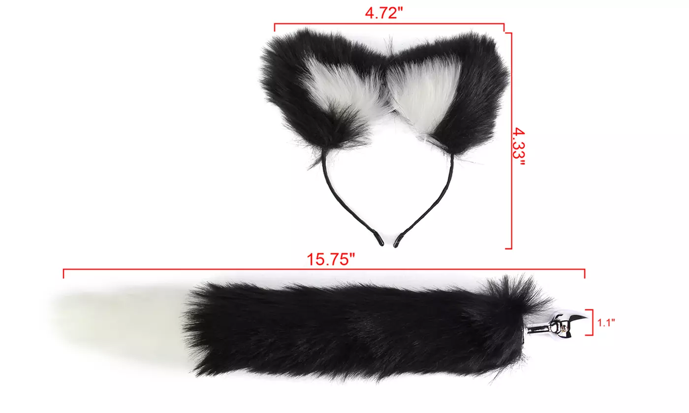 Fox Tail And Ears Anal Plug Couple Cosplay Game Funny Toy