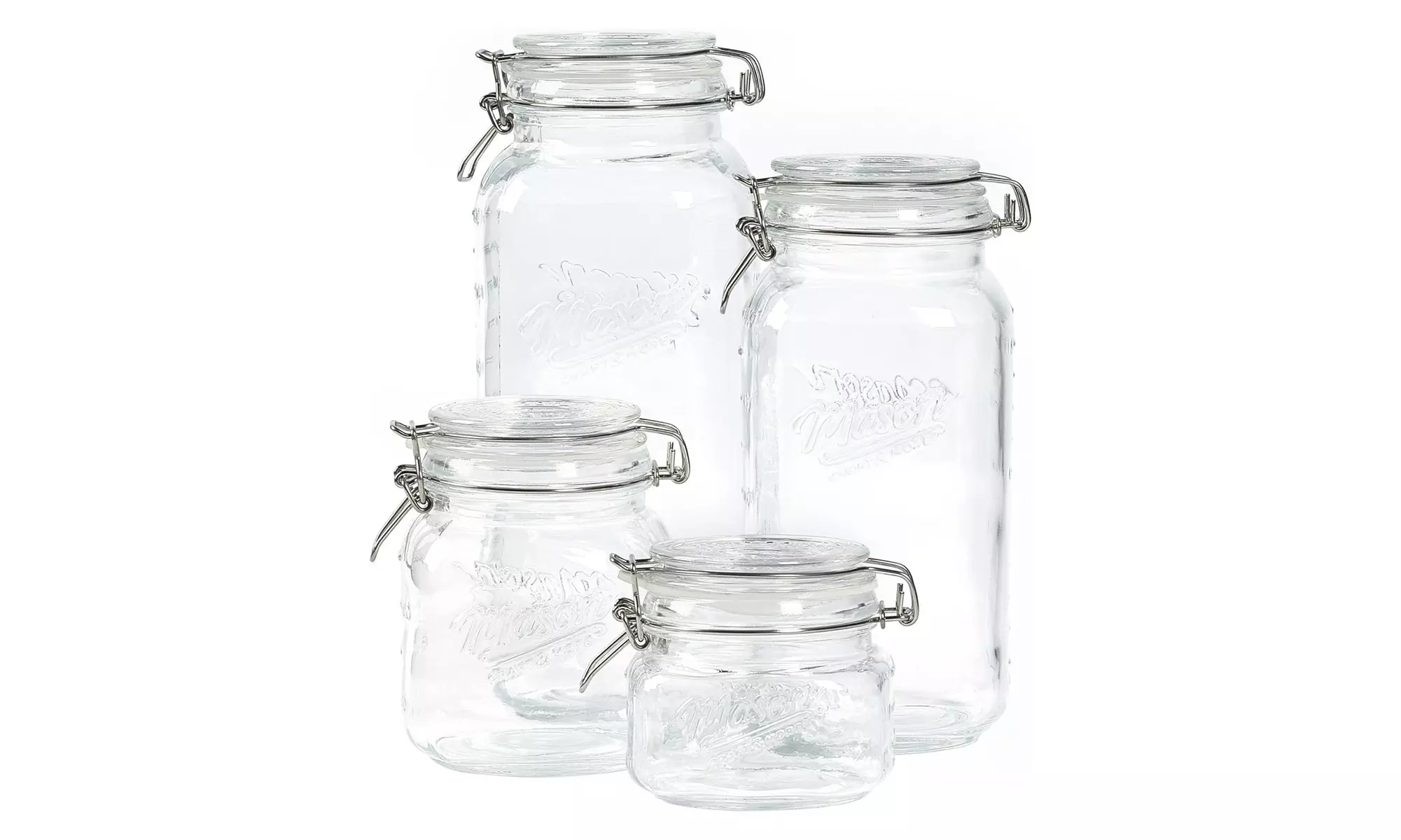 Mason Craft Four-Piece Airtight Glass Food Storage Jars Set - Second Medium