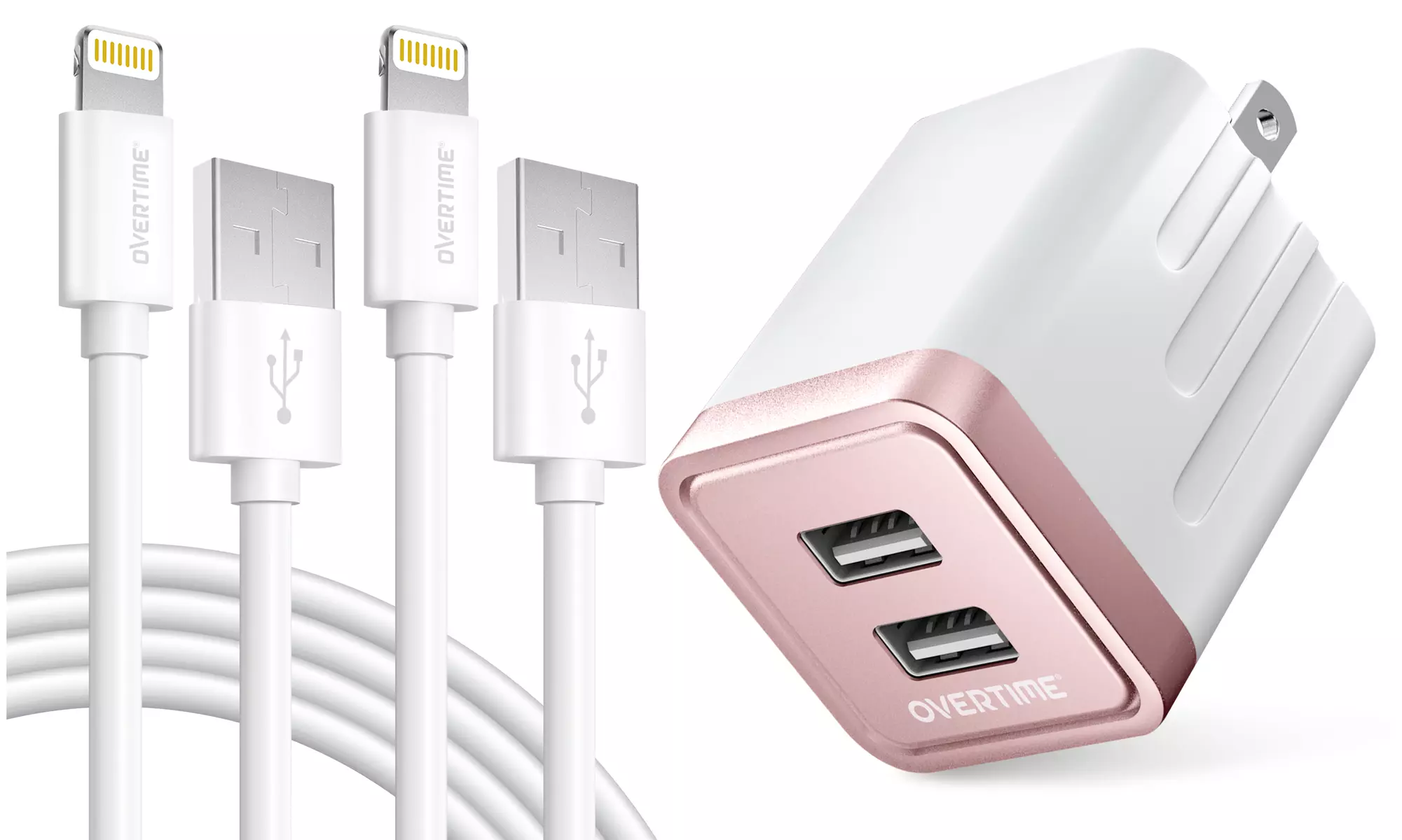 Apple MFI Certified Dual USB 2.4 Amp Wall Charger Adapter & Lightning Cable - Second Medium