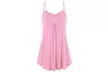 Women's Summer Tank Tops Button V Neck Pleated Strap Camisole   - Second Medium