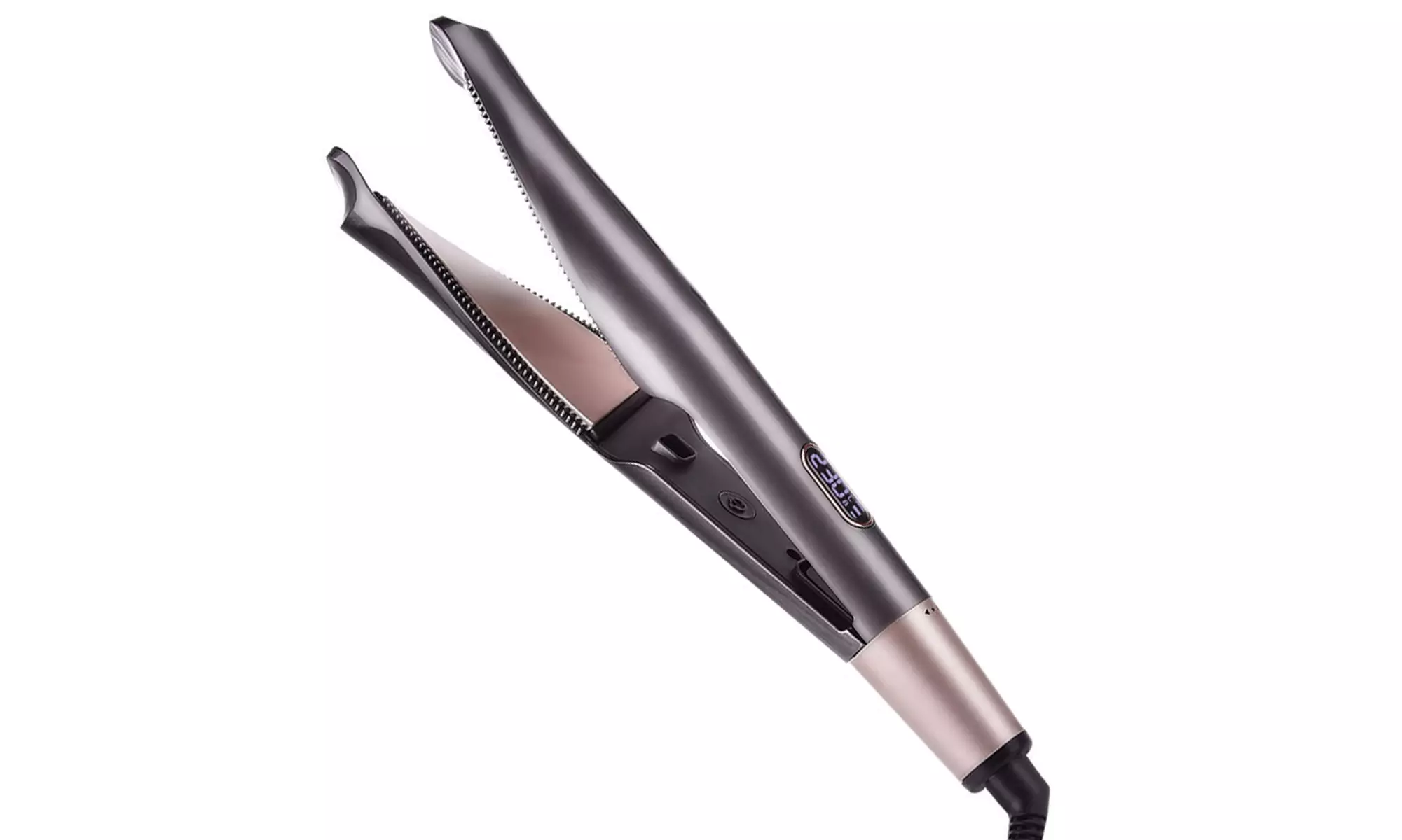 Twisted Slanted 2 in 1 Tourmaline Hair Straightener Curling Flat Iron - Primary Image