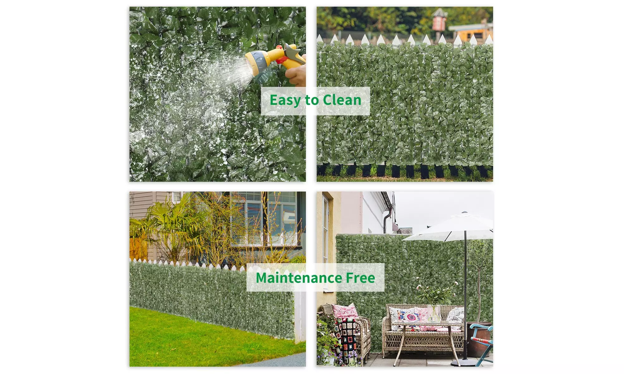 94" x 39" Artificial Hedges Faux Ivy Leaf Fence Decorative Privacy Fence Screen - Second Medium