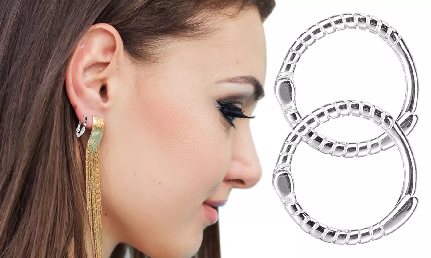 925 Sterling Silver Hypoallergenic Huggie Hoops Earrings