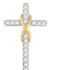 Image 4: 10K Yellow Gold and Sterling Silver .15 CTTW Diamond Pendant Necklace(H-I,I1-I2)