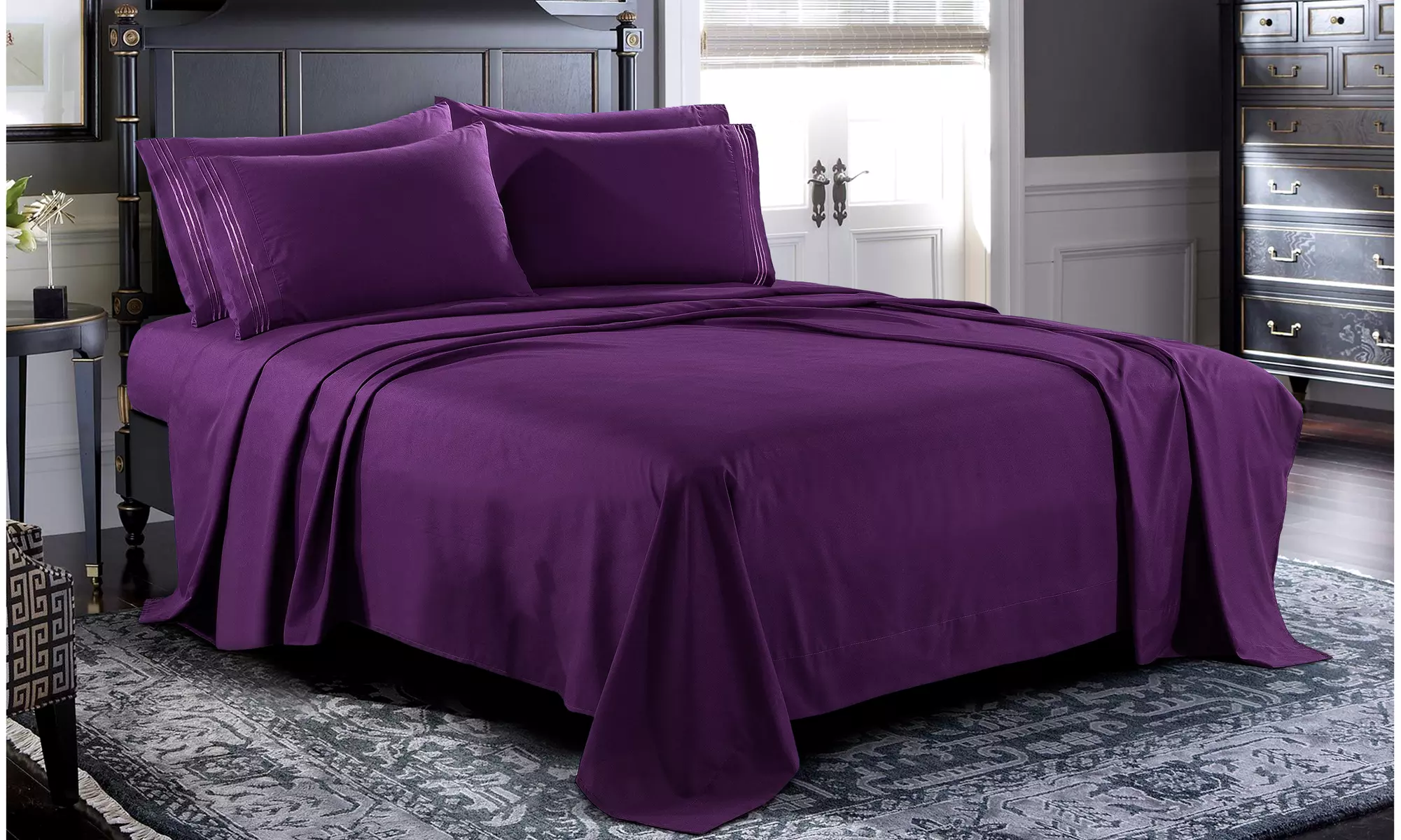 Pure Bedding Microfiber Bed Sheet Set with Pillowcase (6-Piece) - Primary Image