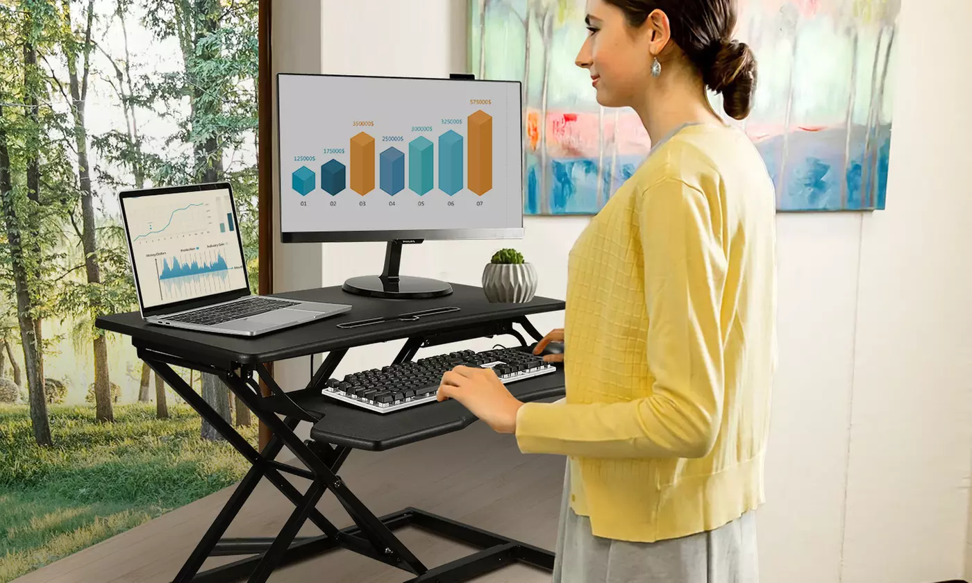 iMounTEK Dual-Monitor & Adjustable Height Standing Desk Converter Workstation