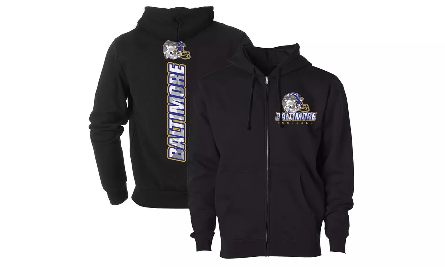 Men Army Camo Football Zip Up Hoodie (S-2XL)