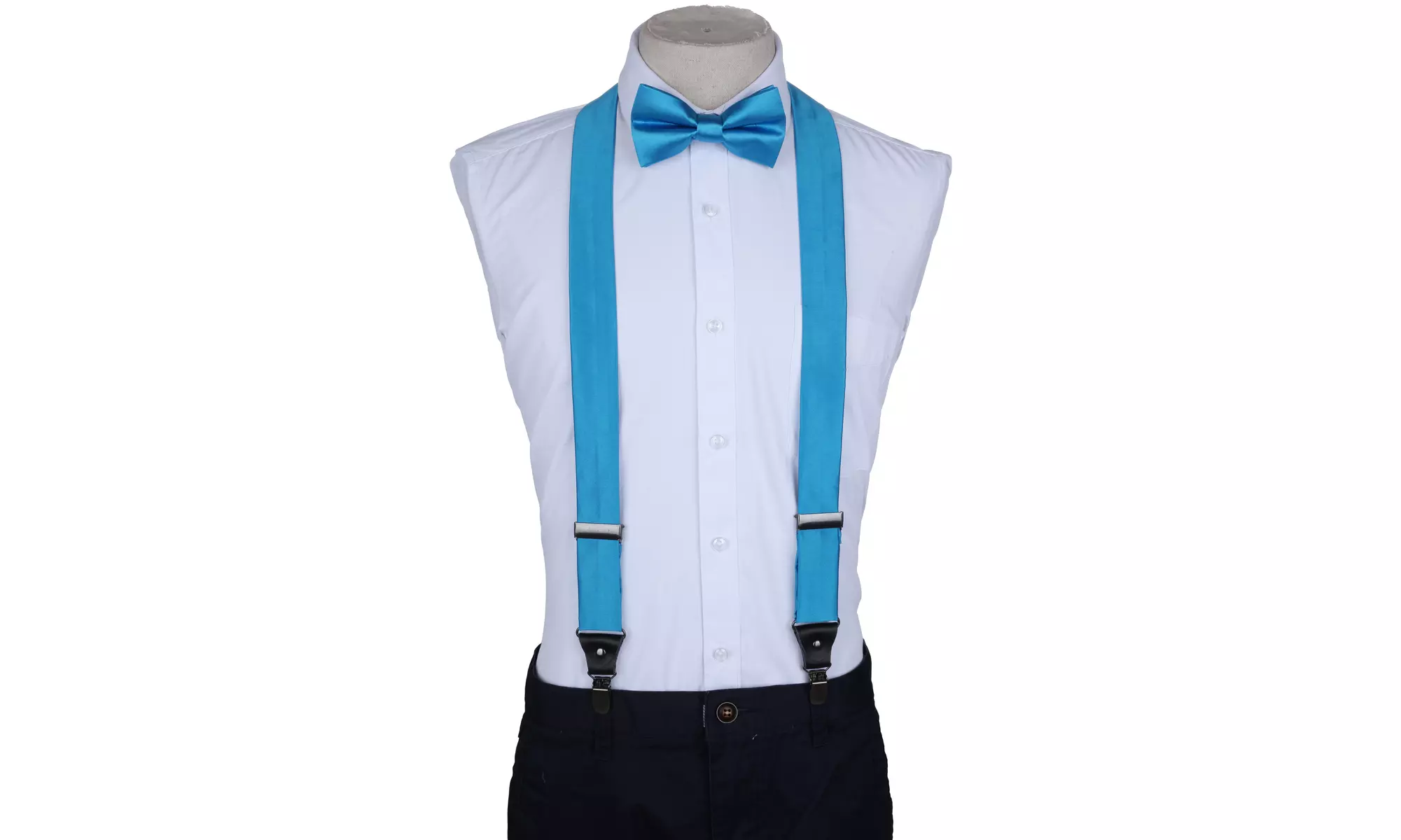Mio Marino Silk-Like Dress Suspenders and Bow Tie Set For Men - Primary Image