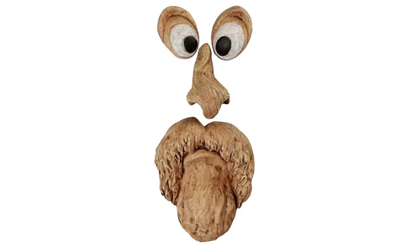 LakeForest Tree Faces Decor Funny Old Man Tree Hugger Bark Ghost Face Decoration