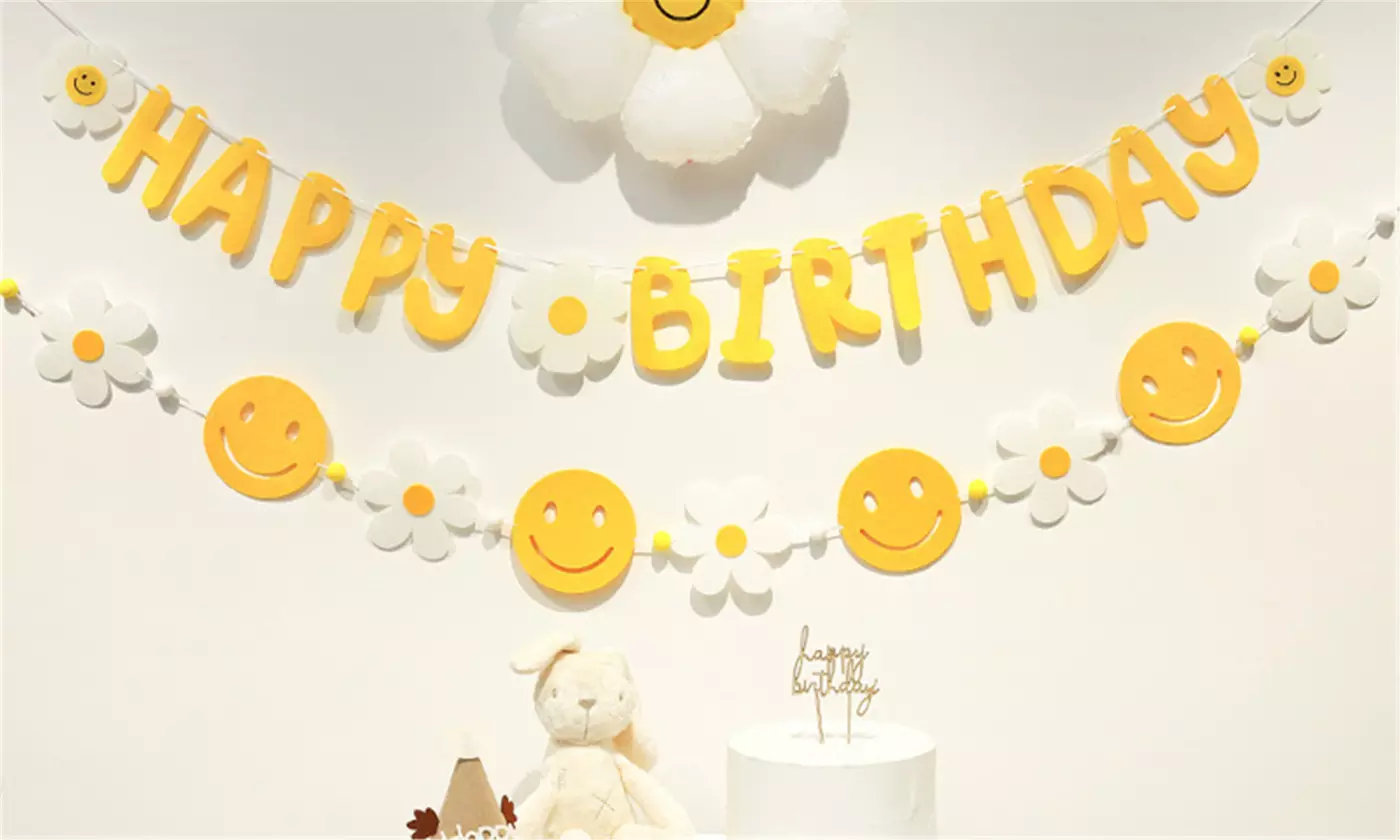 Happy Birthday Banner Colorful Bunting Banner Flags for Birthday Party - Second Medium