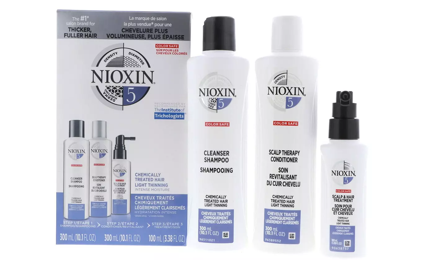 Nioxin System 5 Trio:Shampoo 10.1 oz , Conditioner 10.1 oz ,  Treatment 3.38 oz - Primary Image