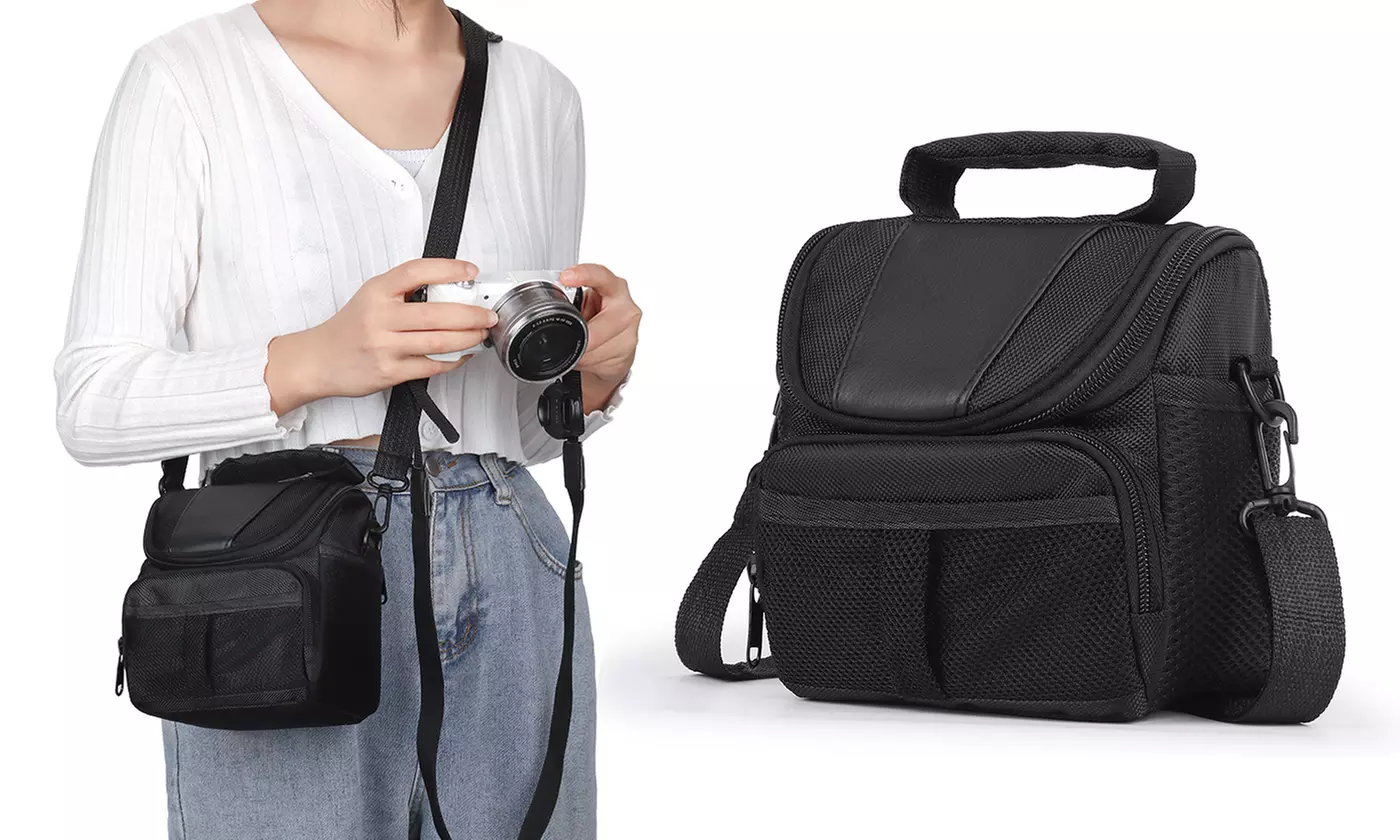 Camera Protective Bag Shoulder Pouch Zipper Case for Nikon Canon Sony Rebel DSLR - Primary Image