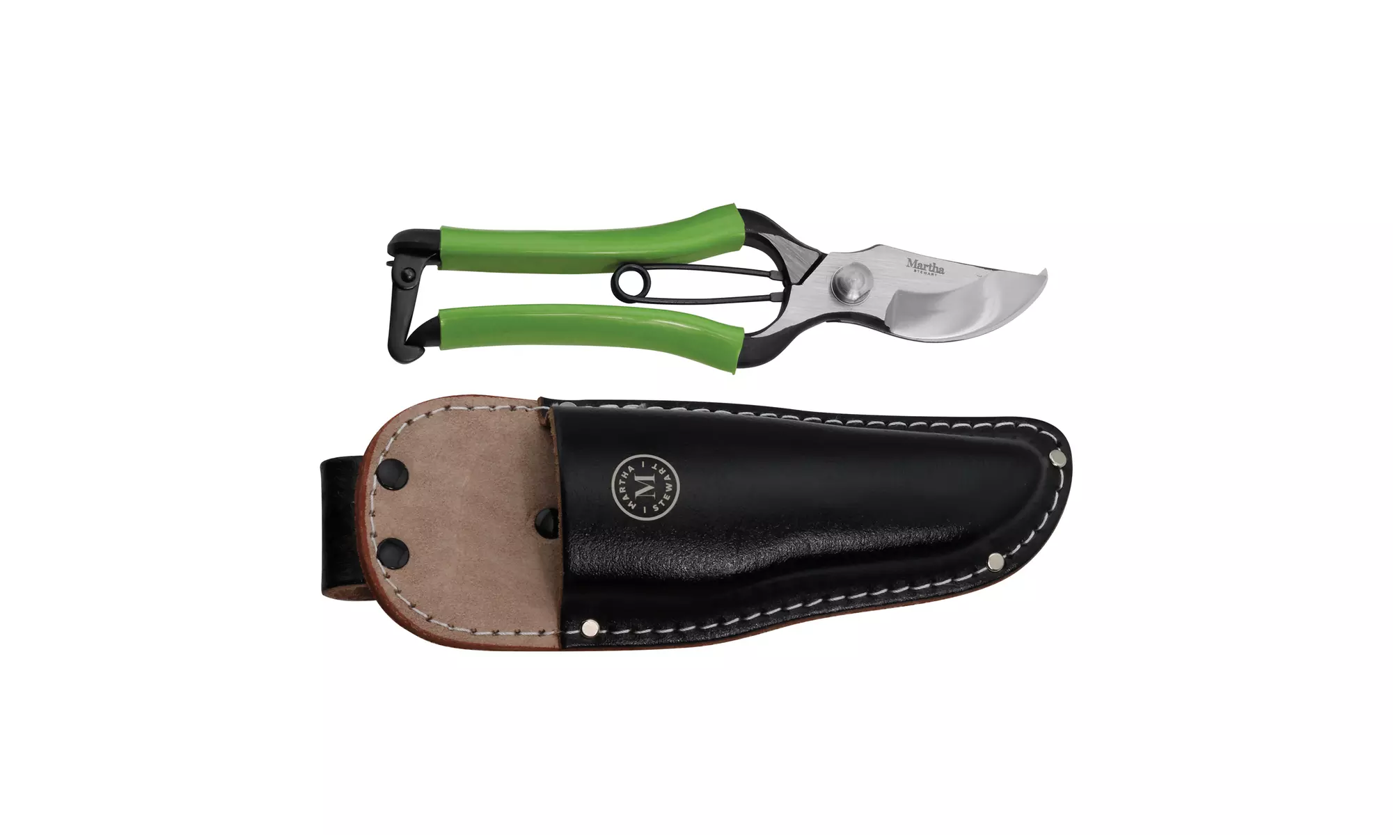 Martha Stewart Easy Grip Secateurs with Genuine Leather Protective Sheath - Second Medium