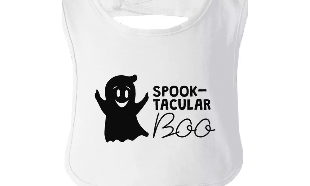 365 Printing Spook-Tacular Boo White Baby Bib Cute Baby Girl Baby Bib Baby Boy - Second Medium