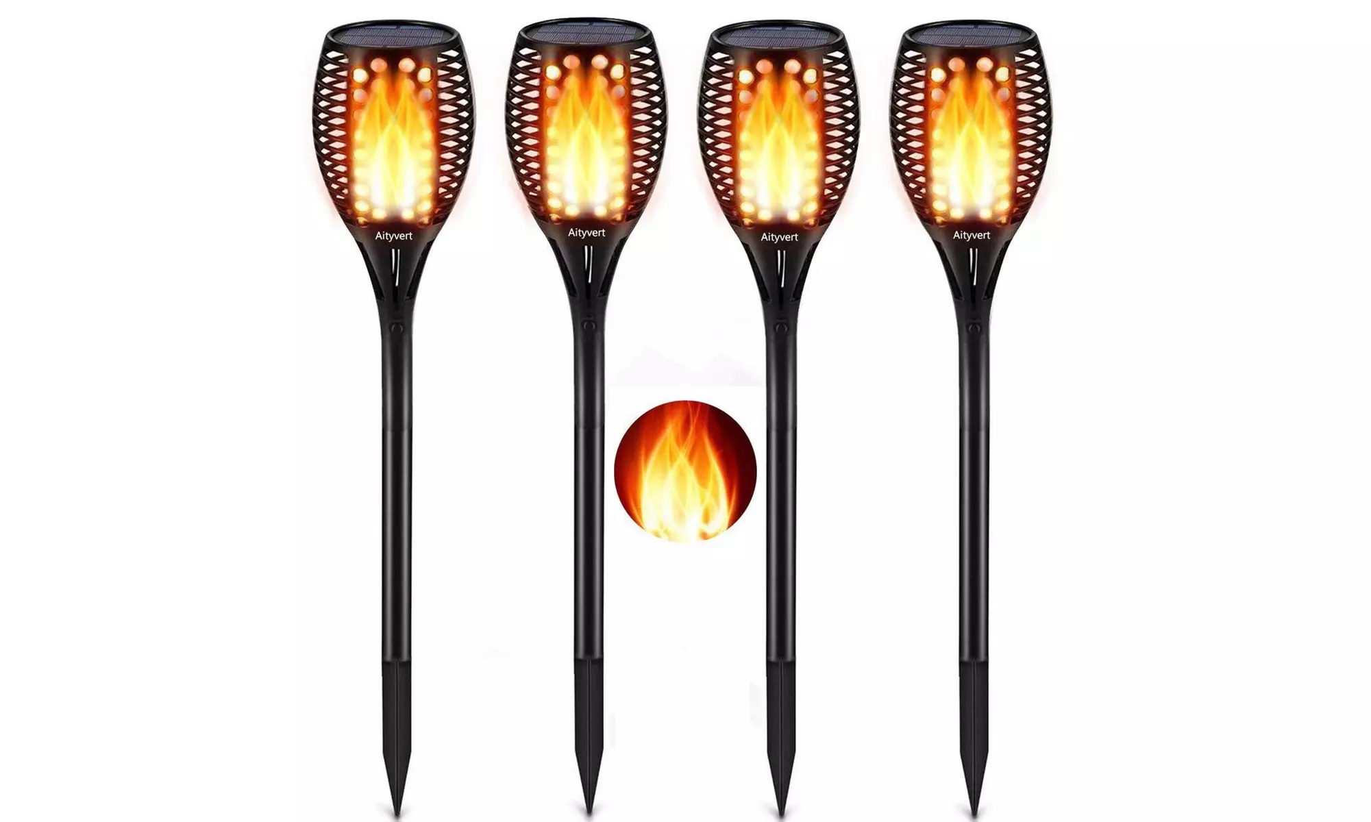 Aityvert Solar Lights Upgraded 42.9 Inch, Solar Flickering Flame Torch Lights - Primary Image