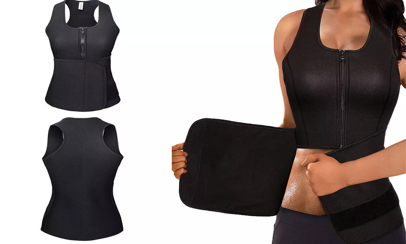 Women Sweat Suit Waist Trainer Vest Body Shaper Slimming Adjustablet Belt 