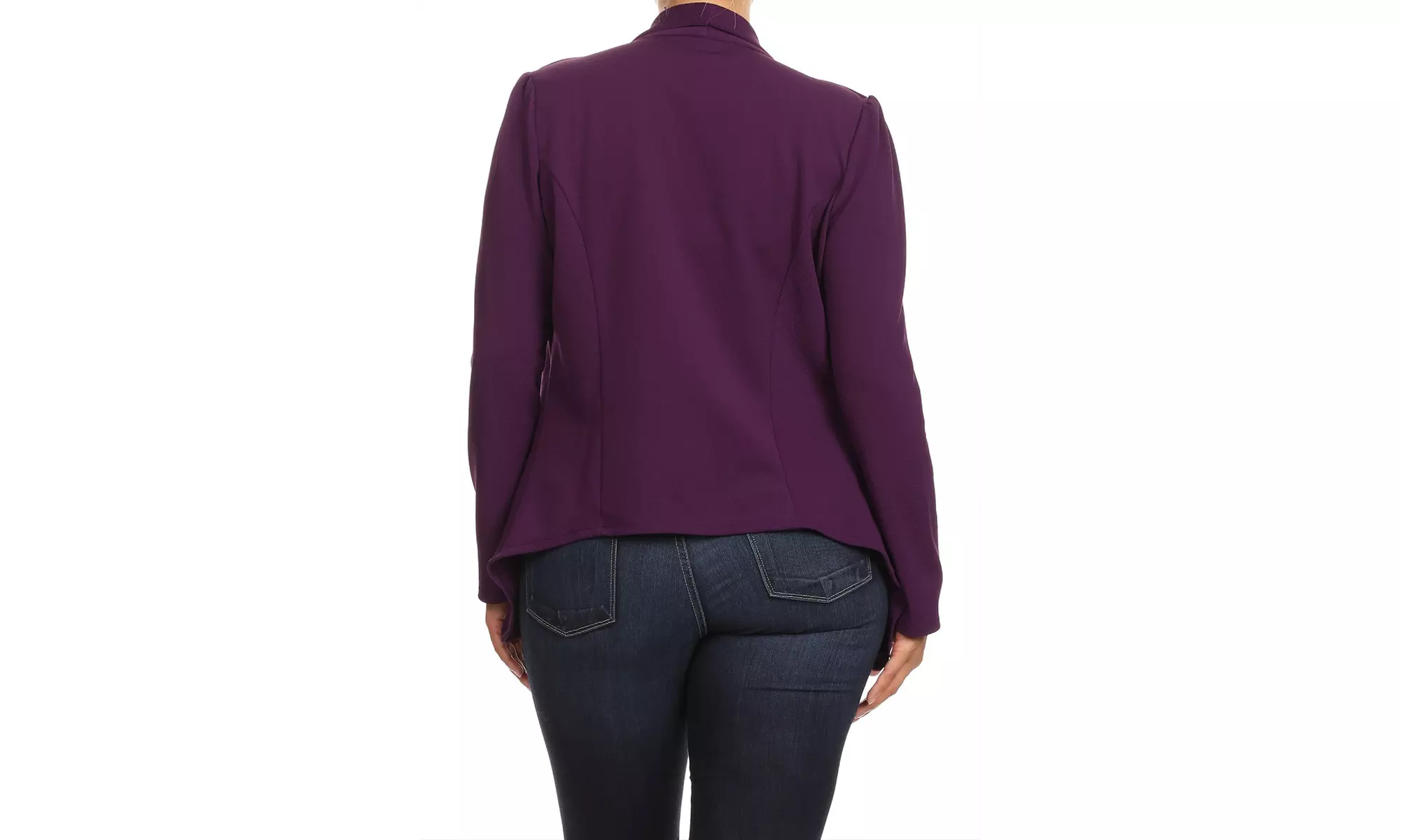 Women's Solid Plus Size Long Sleeves Blazer Jacket