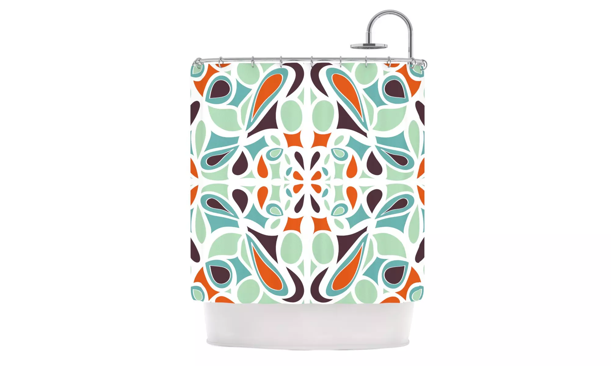 Miranda Mol "Orange Purple Stained Glass" Shower Curtain - Primary Image