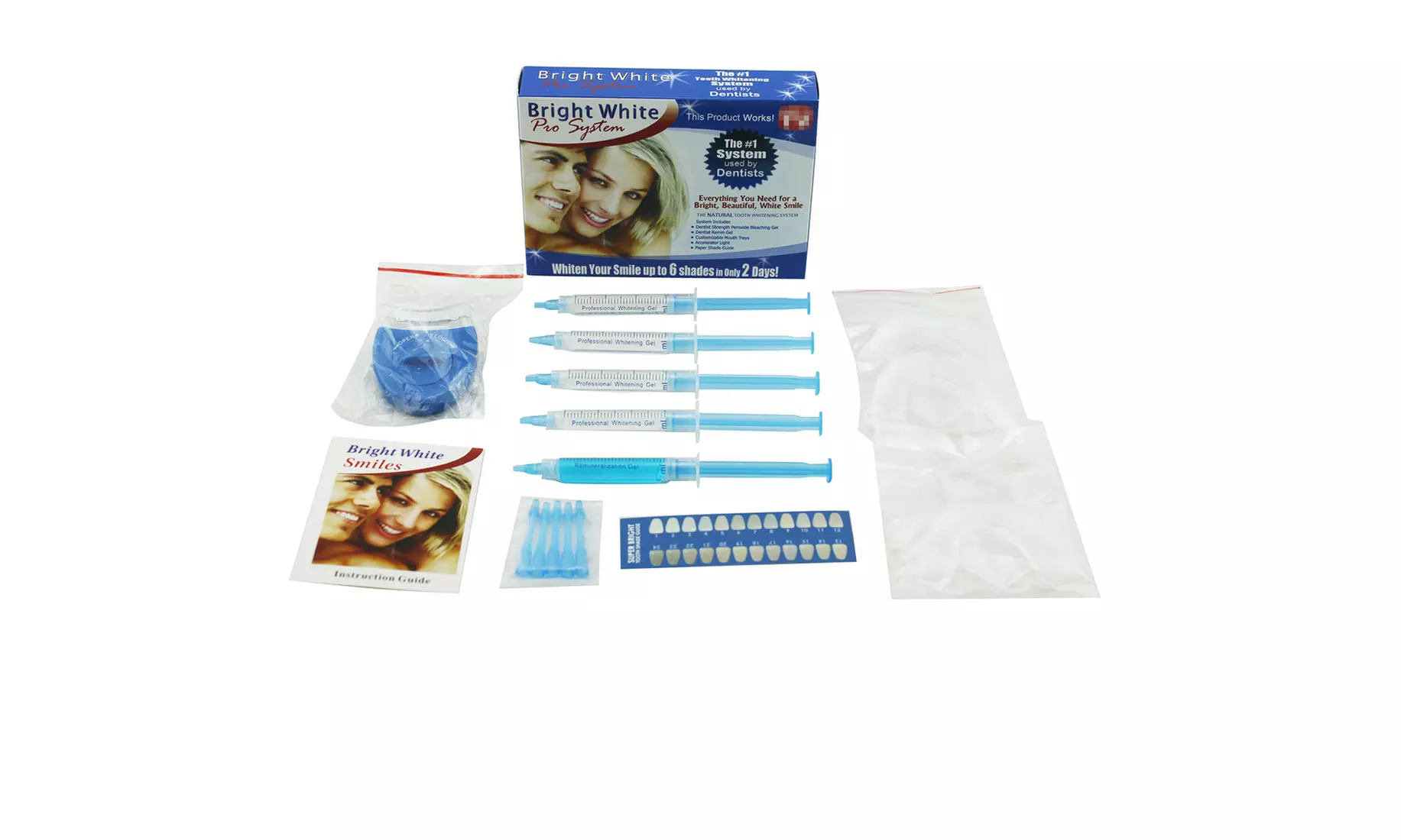 35% CP Dental Bleaching Kit with Whitening Lamp, Mouth Tray, Gels - Primary Image