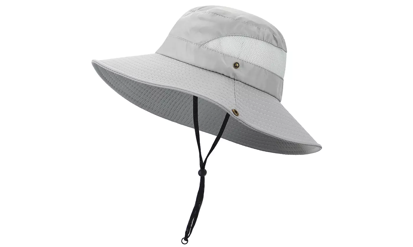Mens Sun Hat Bucket Fishing Hiking Cap Wide Brim UV Protection Hat