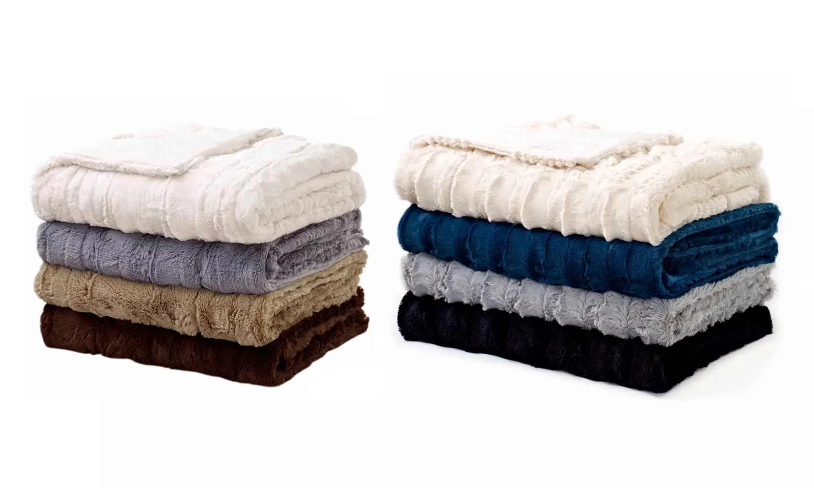 Luxury Home Ultra Soft Embossed Faux Fur Mink Throws - Primary Image