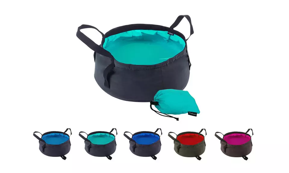 Portable Folding Bucket Camping Water Storage Container Wash Basin-8.5L - Primary Image